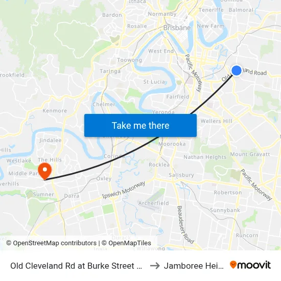 Old Cleveland Rd at Burke Street Stop 25 to Jamboree Heights map