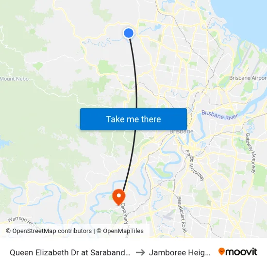 Queen Elizabeth Dr at Saraband Dr to Jamboree Heights map