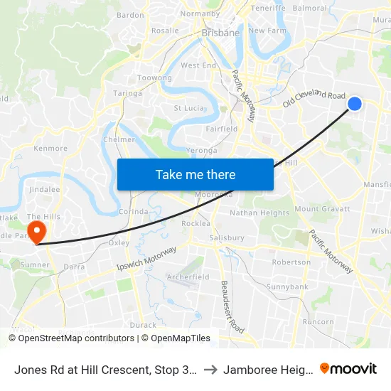 Jones Rd at Hill Crescent, Stop 35/36 to Jamboree Heights map