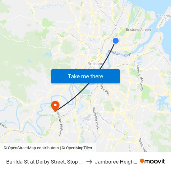 Burilda St at Derby Street, Stop 45 to Jamboree Heights map