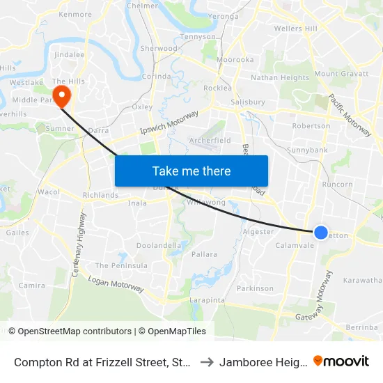 Compton Rd at Frizzell Street, Stop 85 to Jamboree Heights map