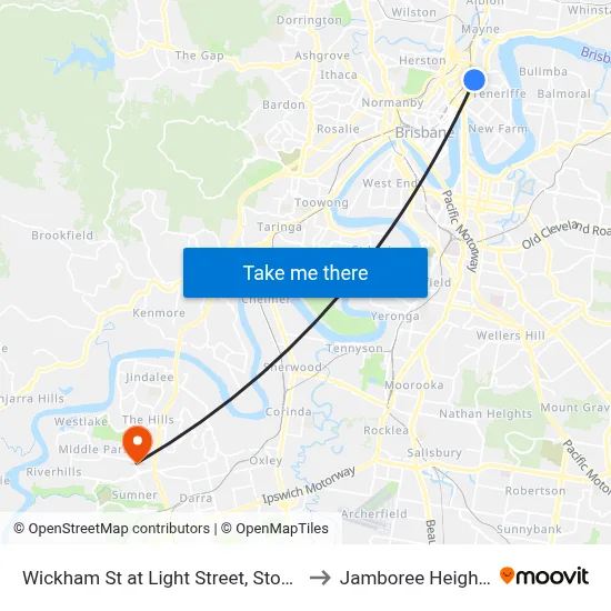 Wickham St at Light Street, Stop 7 to Jamboree Heights map