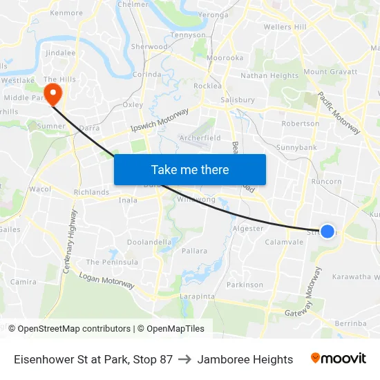 Eisenhower St at Park, Stop 87 to Jamboree Heights map