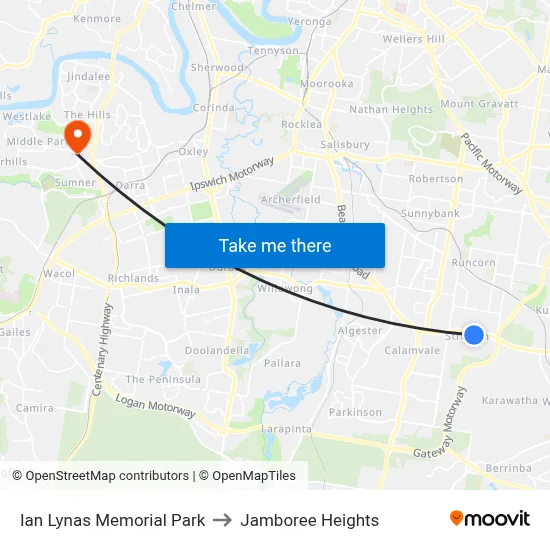 Ian Lynas Memorial Park to Jamboree Heights map