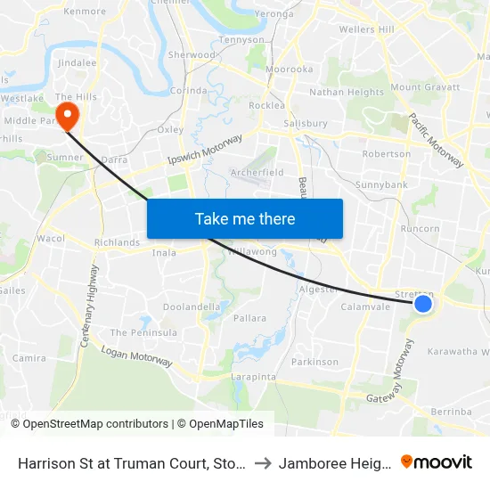 Harrison St at Truman Court, Stop 89 to Jamboree Heights map