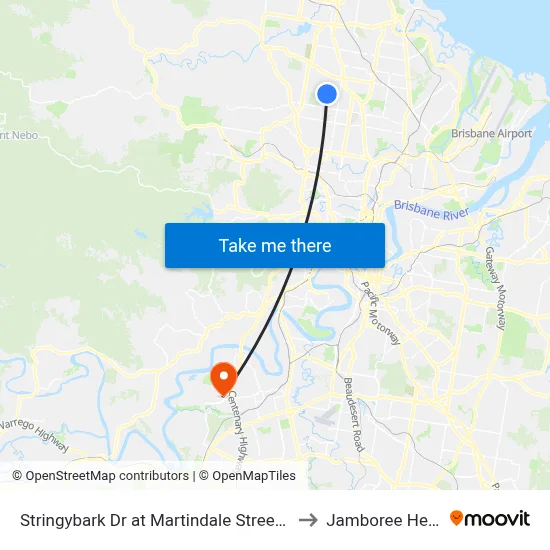 Stringybark Dr at Martindale Street, Stop 47 to Jamboree Heights map
