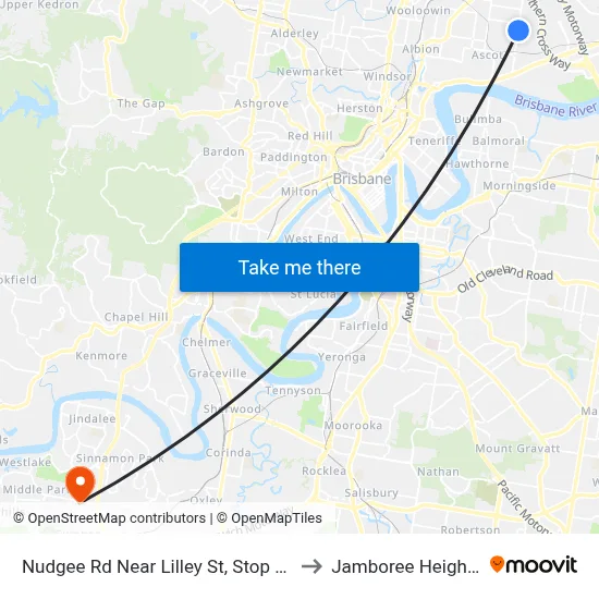 Nudgee Rd Near Lilley St, Stop 34 to Jamboree Heights map