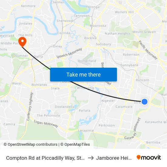 Compton Rd at Piccadilly Way, Stop 28 to Jamboree Heights map