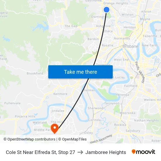 Cole St Near Elfreda St, Stop 27 to Jamboree Heights map