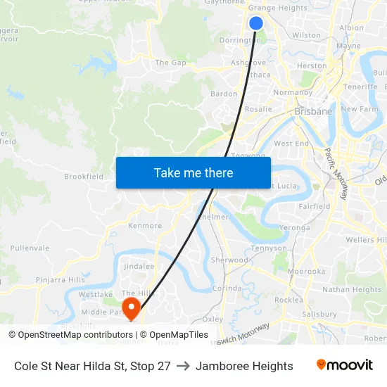 Cole St Near Hilda St, Stop 27 to Jamboree Heights map
