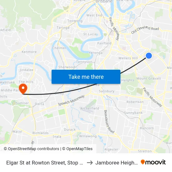 Elgar St at Rowton Street, Stop 47 to Jamboree Heights map