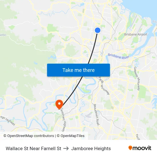 Wallace St Near Farnell St to Jamboree Heights map