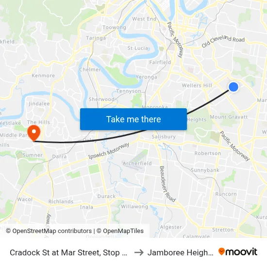 Cradock St at Mar Street, Stop 49 to Jamboree Heights map