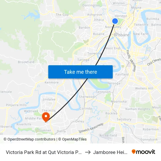 Victoria Park Rd at Qut Victoria Park Rd to Jamboree Heights map
