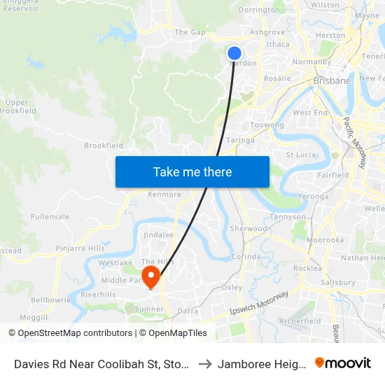 Davies Rd Near Coolibah St, Stop 33 to Jamboree Heights map