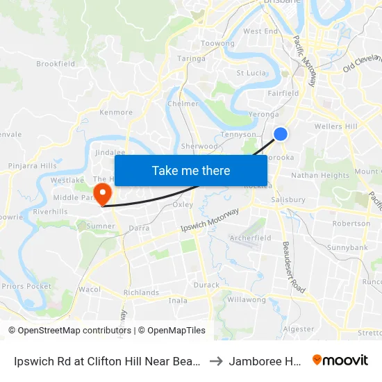 Ipswich Rd at Clifton Hill Near Beaudesert Rd to Jamboree Heights map