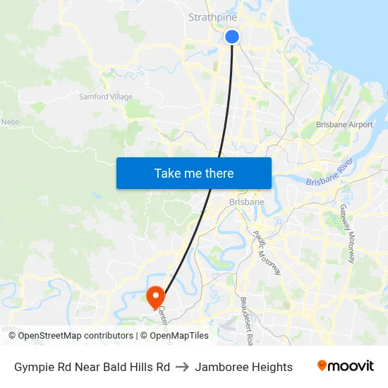 Gympie Rd Near Bald Hills Rd to Jamboree Heights map