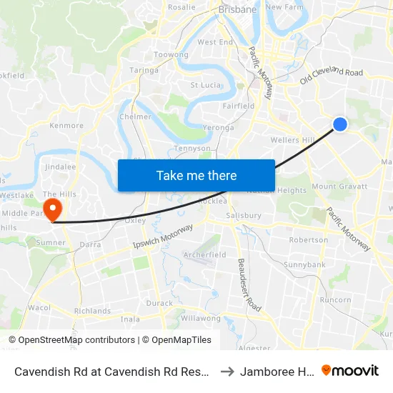 Cavendish Rd at Cavendish Rd Reservoir, Stop 40 to Jamboree Heights map