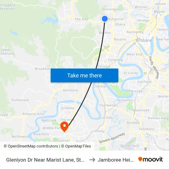Glenlyon Dr Near Marist Lane, Stop 39c to Jamboree Heights map