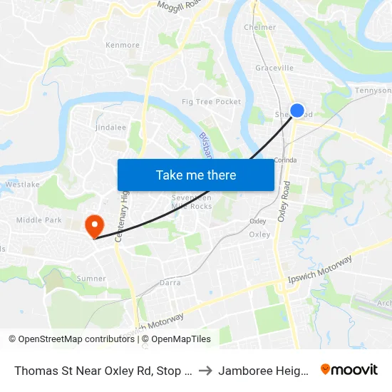 Thomas St Near Oxley Rd, Stop 55 to Jamboree Heights map