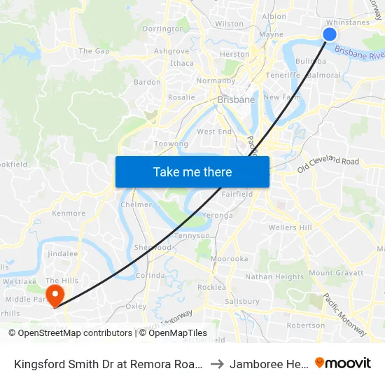 Kingsford Smith Dr at Remora Road, Stop 29 to Jamboree Heights map
