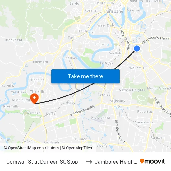 Cornwall St at Darreen St, Stop 19 to Jamboree Heights map