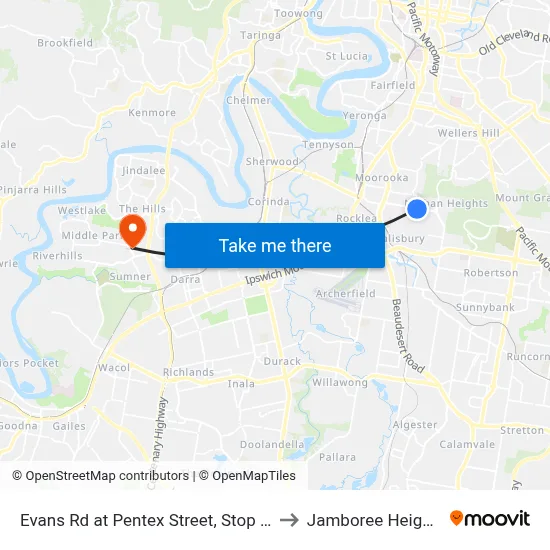 Evans Rd at Pentex Street, Stop 43 to Jamboree Heights map