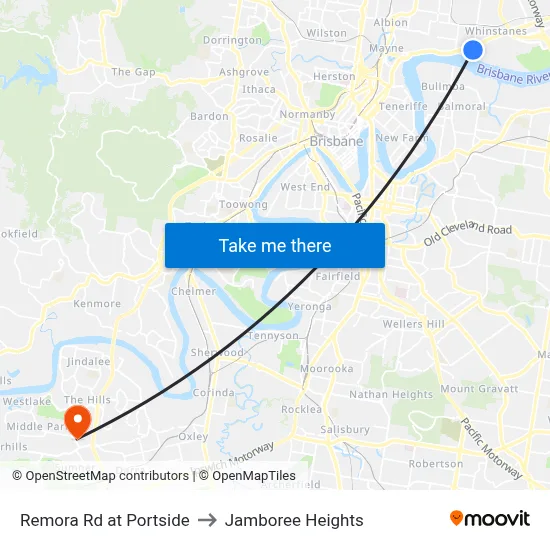 Remora Rd at Portside to Jamboree Heights map