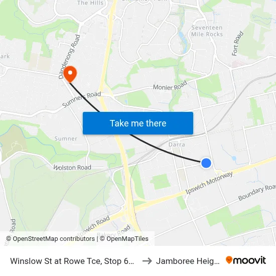 Winslow St at Rowe Tce, Stop 67/68 to Jamboree Heights map