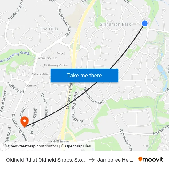 Oldfield Rd at Oldfield Shops, Stop 57a to Jamboree Heights map