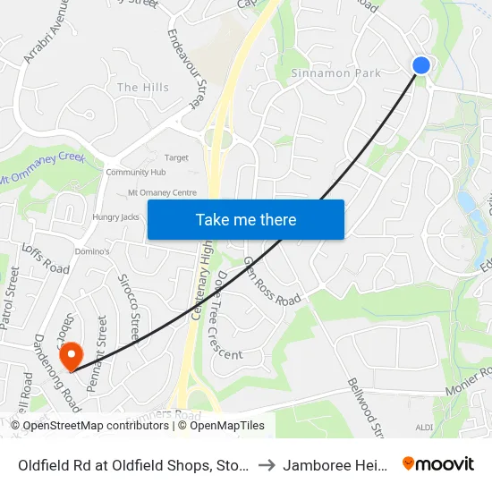 Oldfield Rd at Oldfield Shops, Stop 57a to Jamboree Heights map