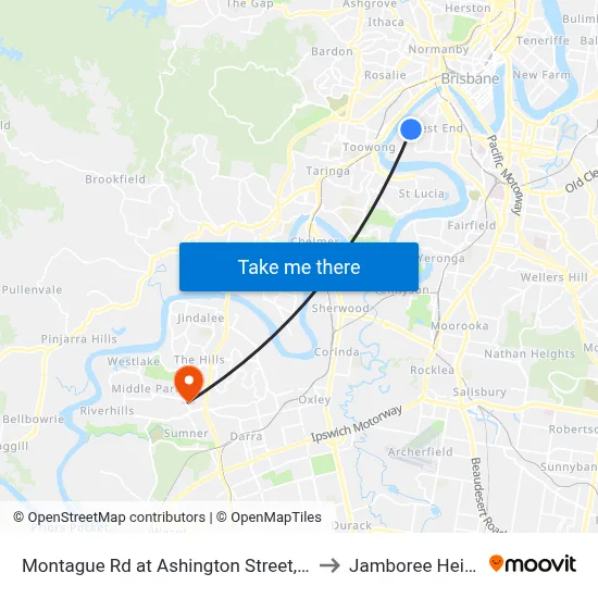 Montague Rd at Ashington Street, Stop 9 to Jamboree Heights map