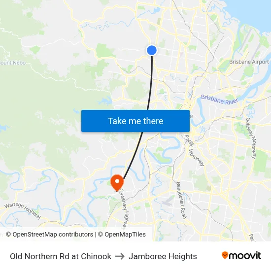 Old Northern Rd at Chinook to Jamboree Heights map