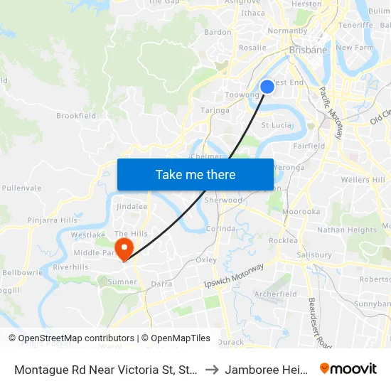 Montague Rd Near Victoria St, Stop 10 to Jamboree Heights map