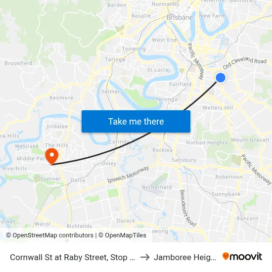 Cornwall St at Raby Street, Stop 19b to Jamboree Heights map