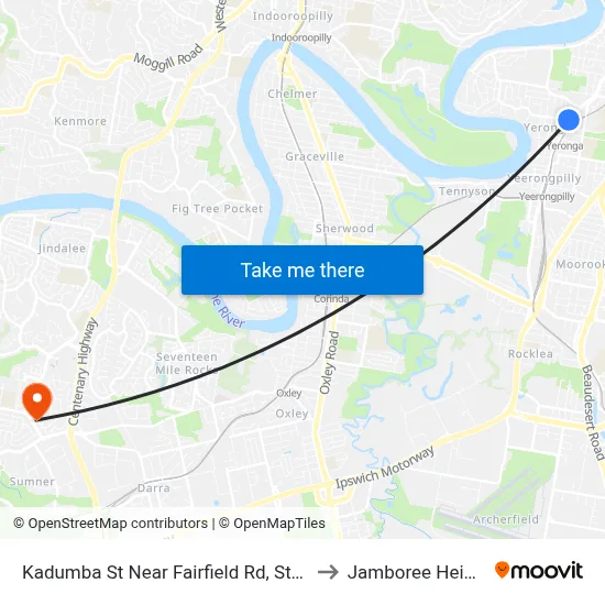 Kadumba St Near Fairfield Rd, Stop 22 to Jamboree Heights map