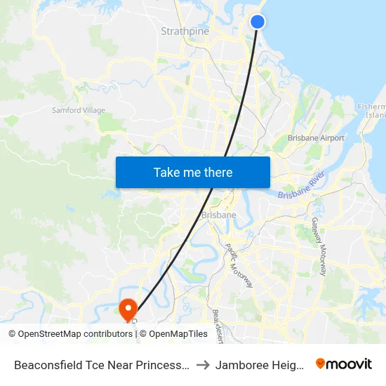 Beaconsfield Tce Near Princess St to Jamboree Heights map