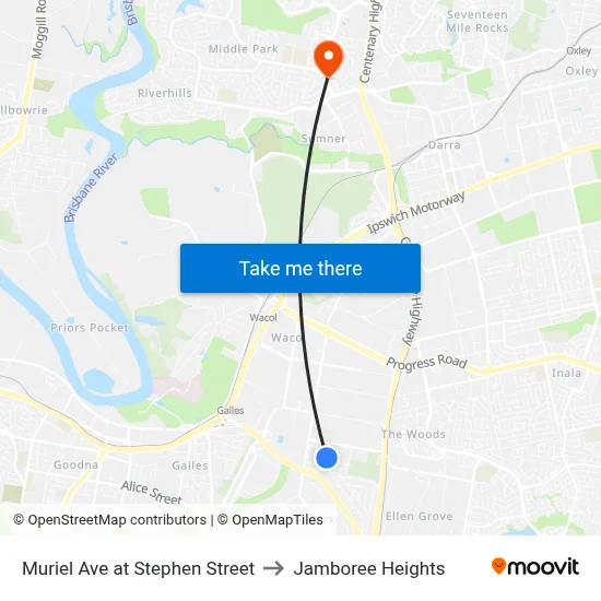 Muriel Ave at Stephen Street to Jamboree Heights map
