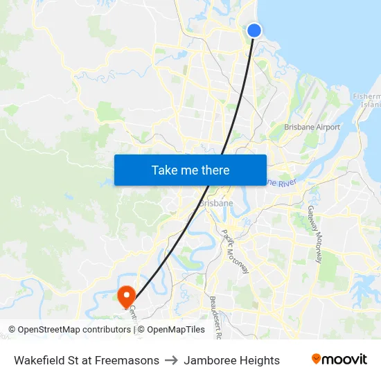 Wakefield St at Freemasons to Jamboree Heights map