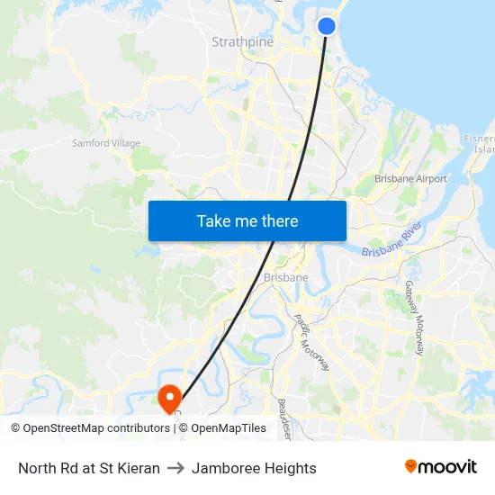 North Rd at St Kieran to Jamboree Heights map