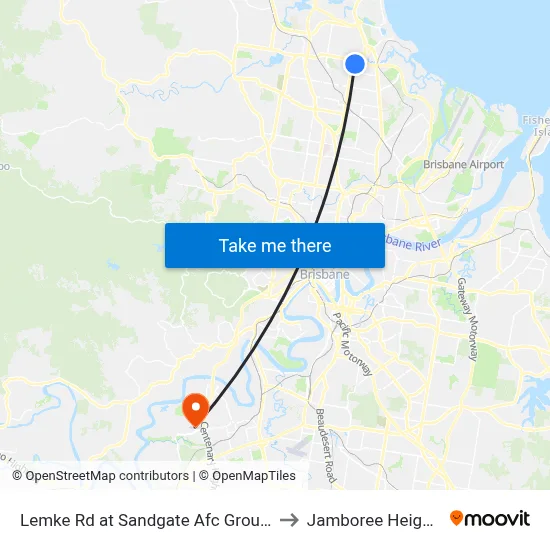 Lemke Rd at Sandgate Afc Ground to Jamboree Heights map