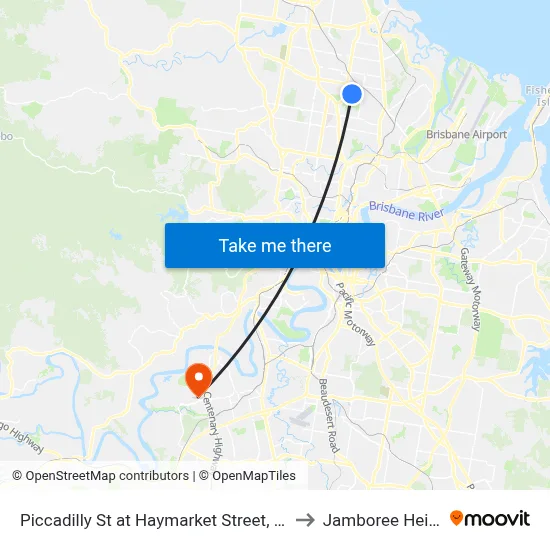 Piccadilly St at Haymarket Street, Stop 48 to Jamboree Heights map