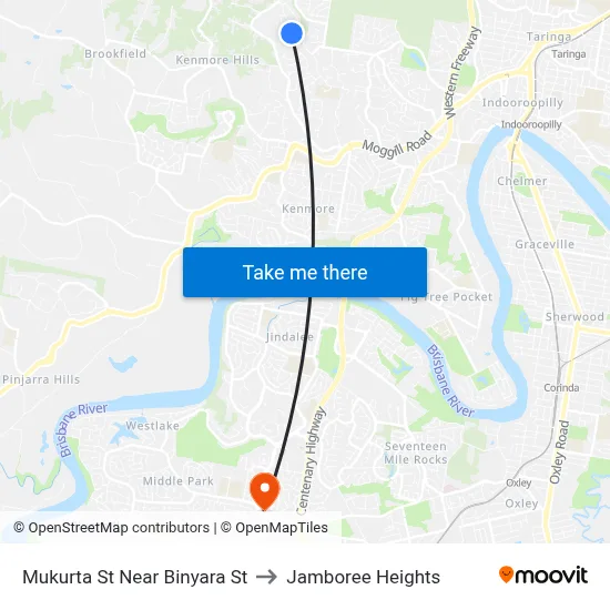 Mukurta St Near Binyara St to Jamboree Heights map