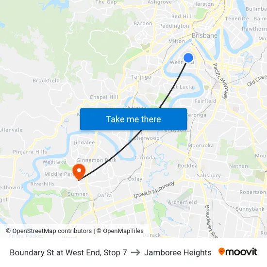 Boundary St at West End, Stop 7 to Jamboree Heights map