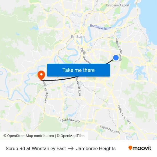 Scrub Rd at Winstanley East to Jamboree Heights map