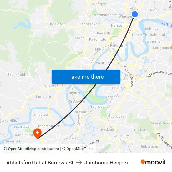 Abbotsford Rd at Burrows St to Jamboree Heights map