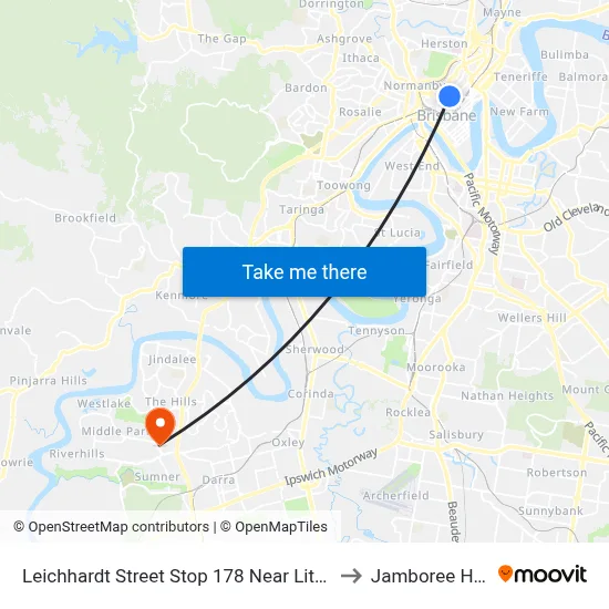 Leichhardt Street Stop 178 Near Little Edward St to Jamboree Heights map