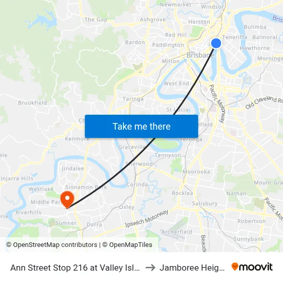 Ann Street Stop 216 at Valley Island to Jamboree Heights map