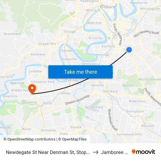 Newdegate St Near Denman St, Stop 22 - Temp Closure to Jamboree Heights map