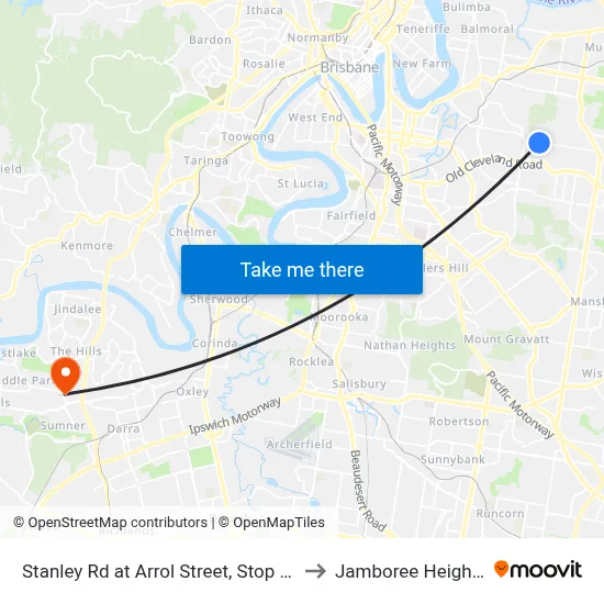 Stanley Rd at Arrol Street, Stop 37 to Jamboree Heights map